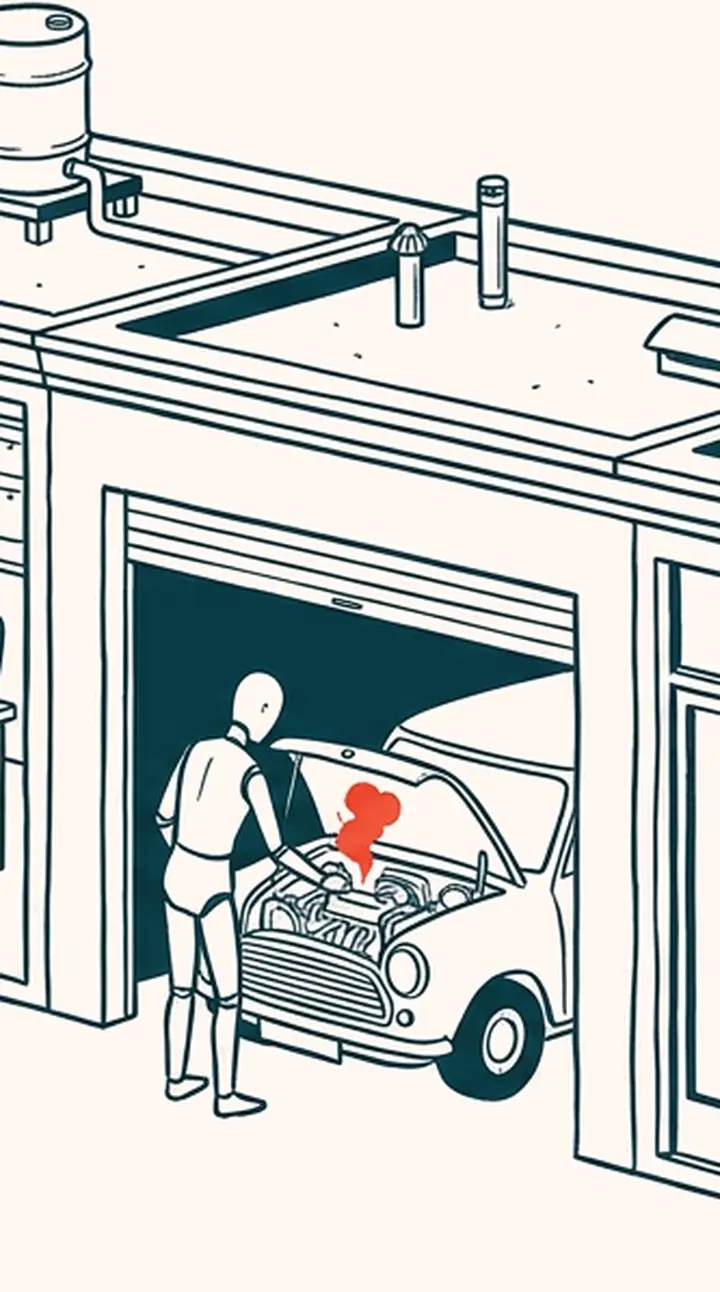 An AI agent fixing a car